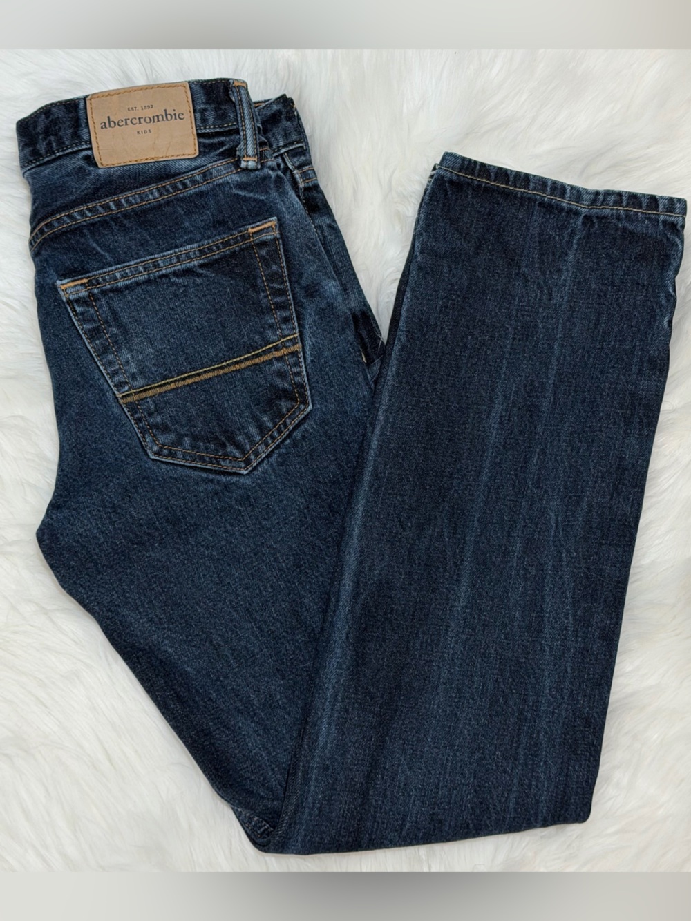 Abercrombie Kids Slim Straight Jeans Boys Size 16 Reg Dark Wash EUC
